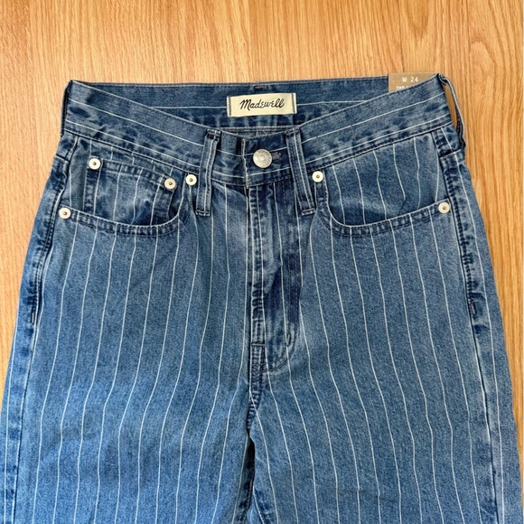 NEW Madewell The Perfect Vintage Jean: Pinstripe Edition Size 24 - Picture 5 of 9